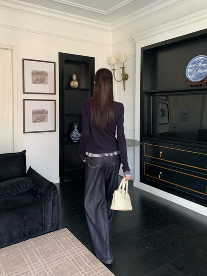 Chan New Striped bottoming shirt