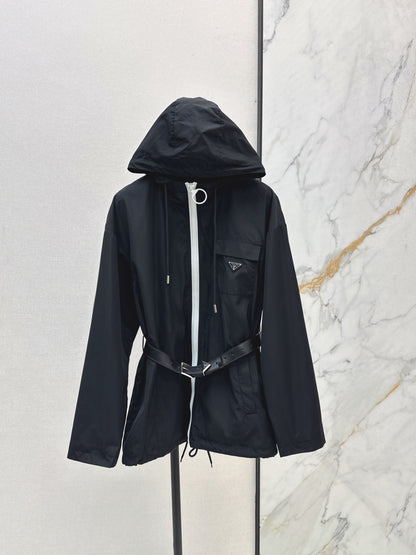 Pra New hooded drawstring jacket