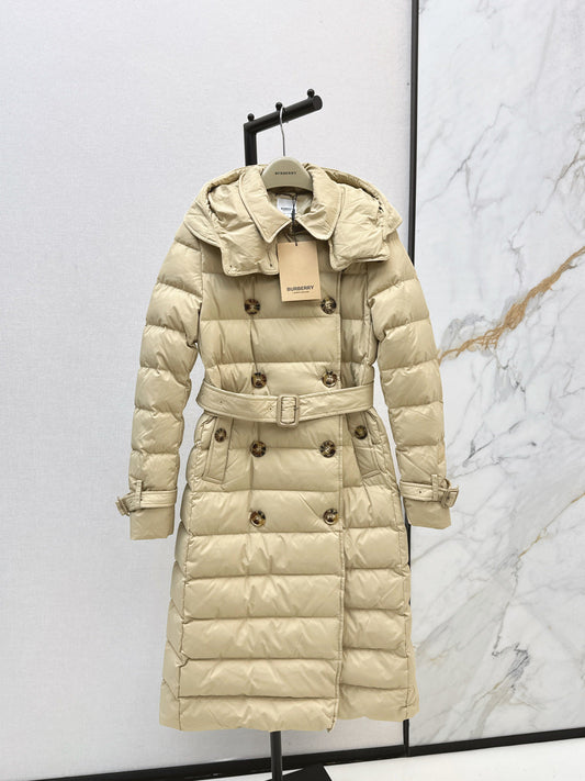 Bur New Double-breasted hooded down jacket