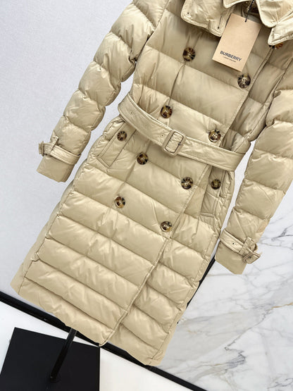 Bur New Double-breasted hooded down jacket