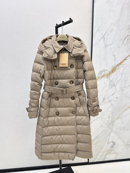 Bur New Double-breasted hooded down jacket