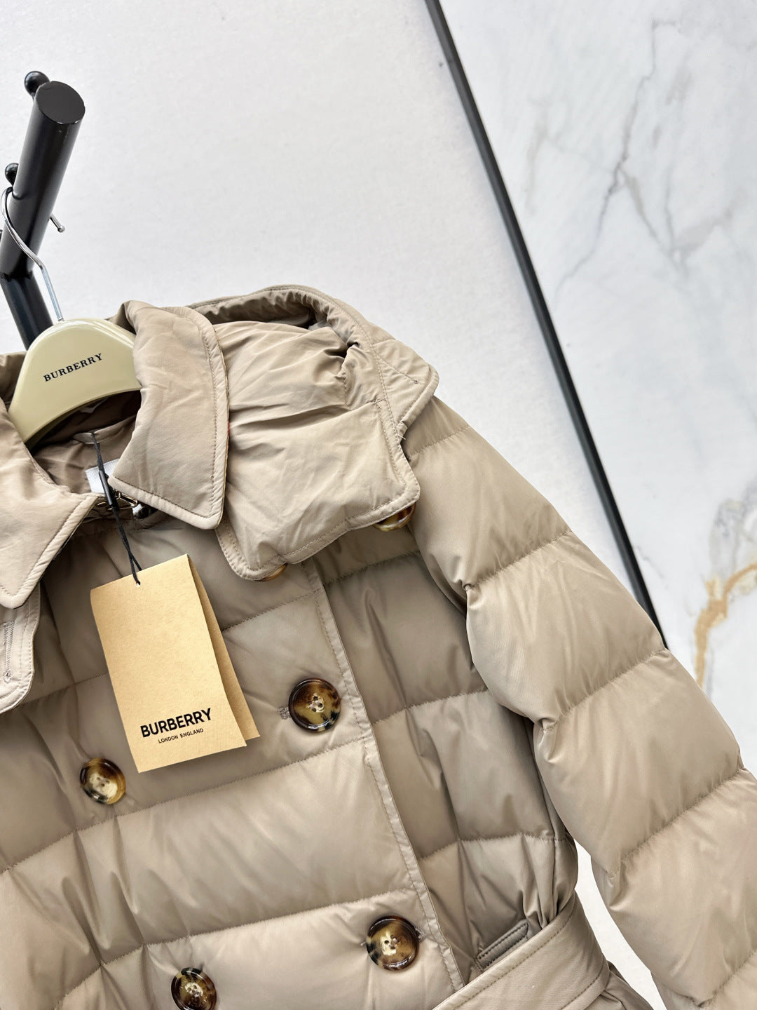 Bur New Double-breasted hooded down jacket