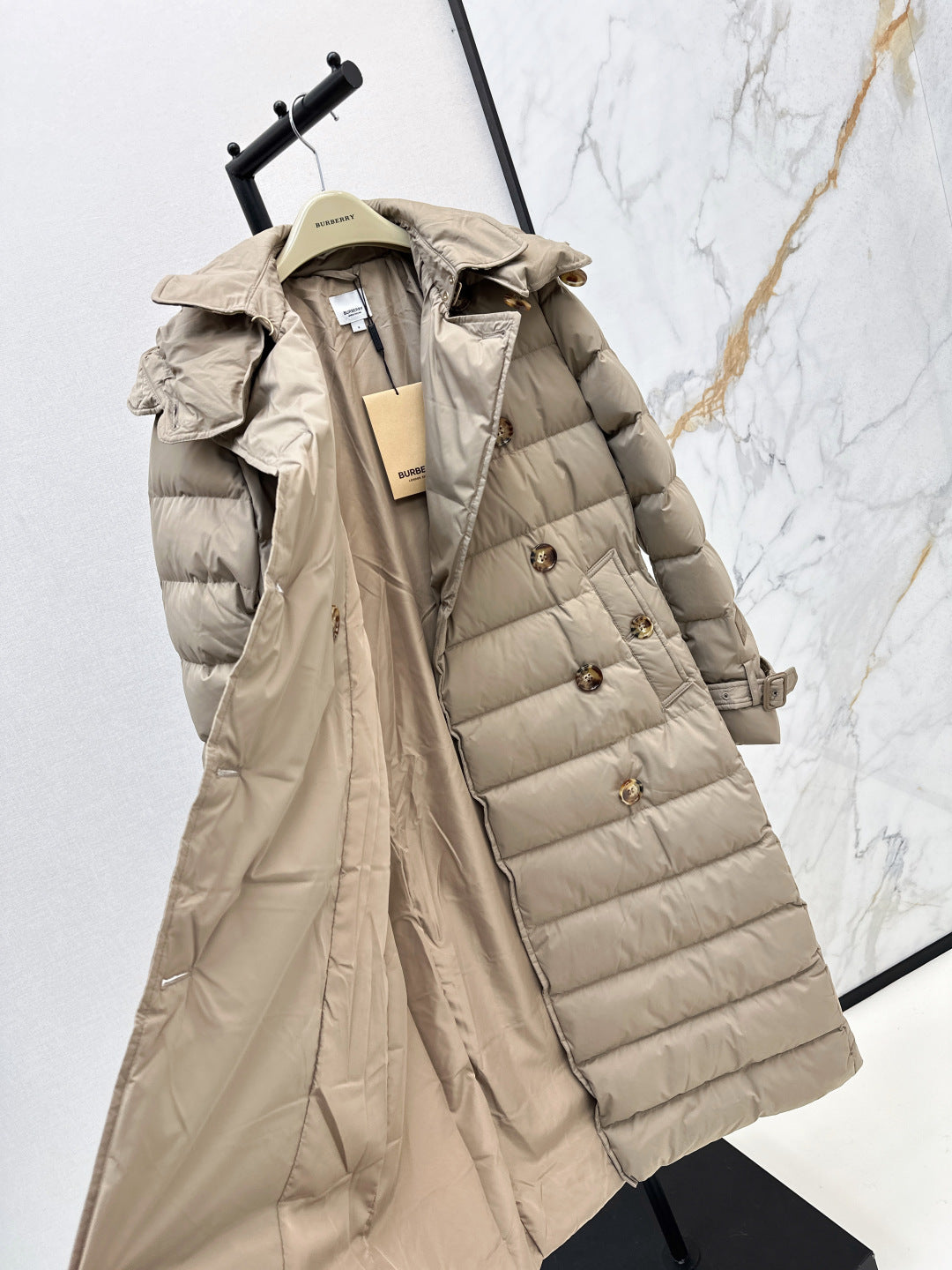 Bur New Double-breasted hooded down jacket