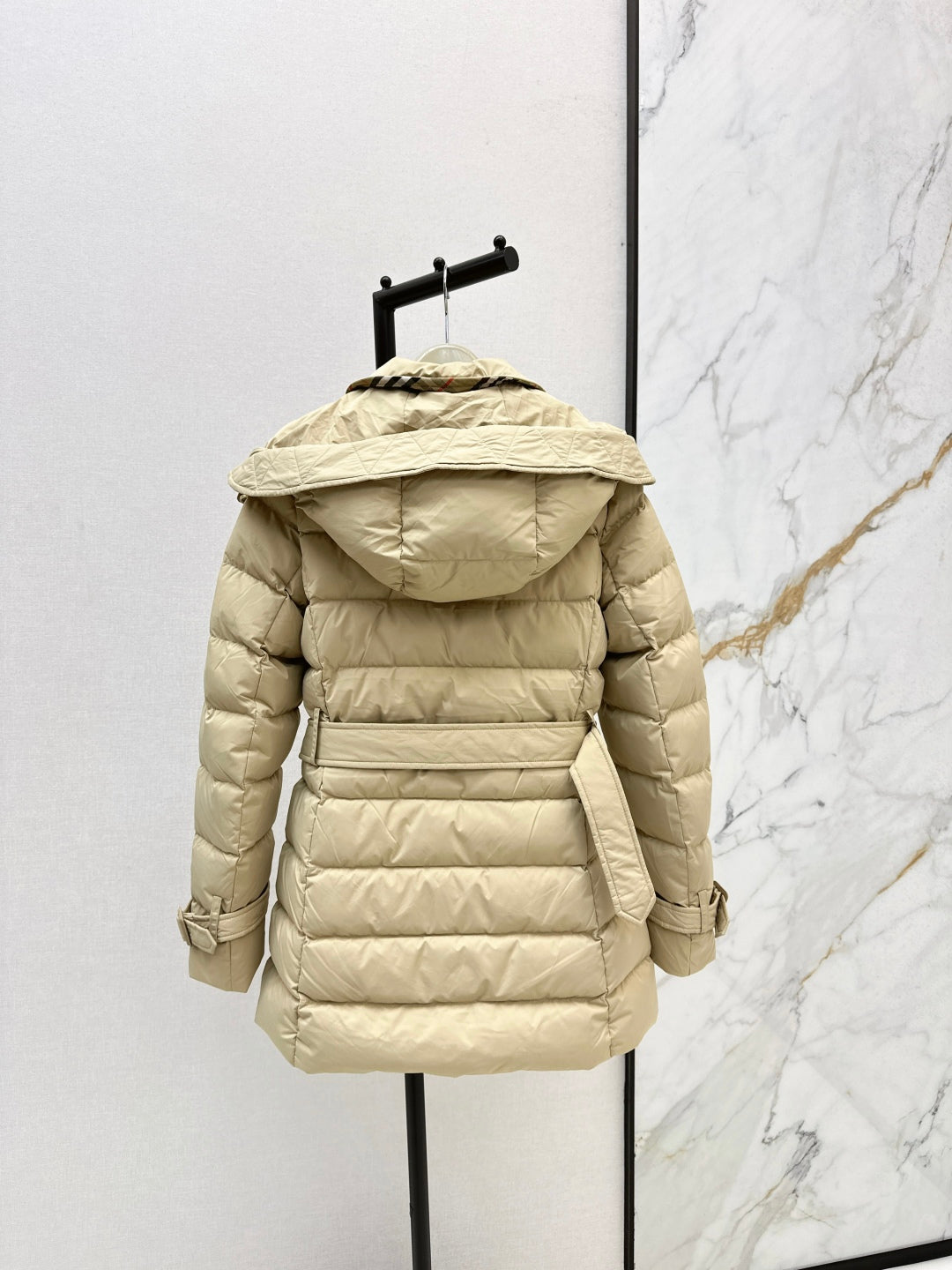 Bur New Short double-breasted hooded down jacket