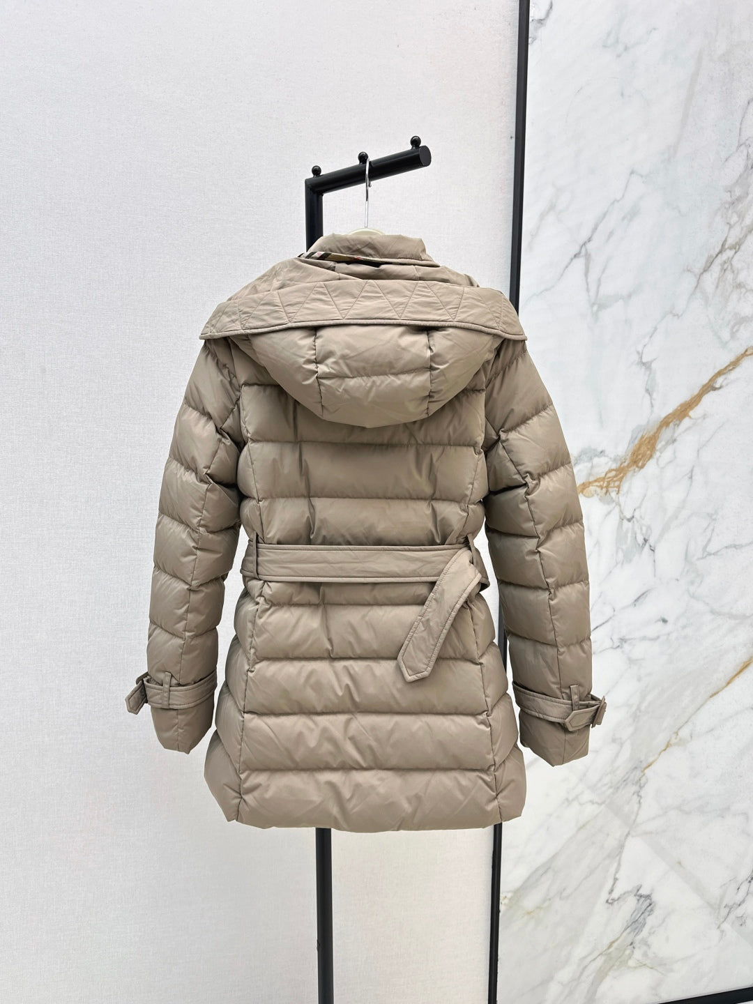 Bur New Short double-breasted hooded down jacket