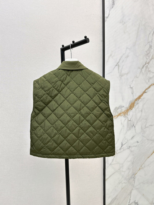 Monc  New Diamond-patterned lightweight lapel padded vest