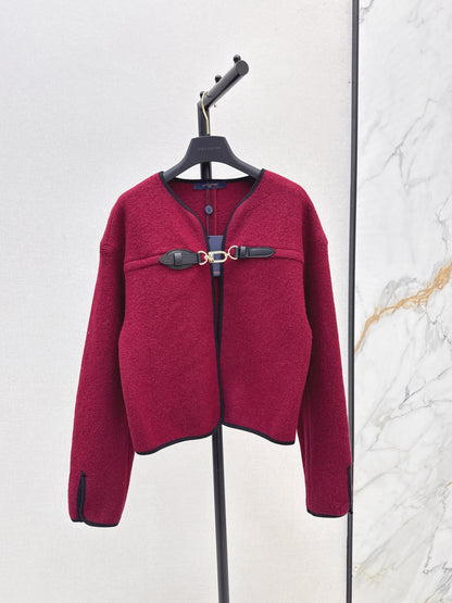 Louis  New Leather buttoned cape coat