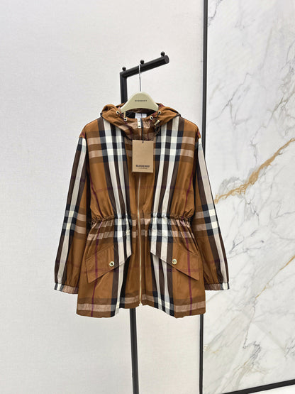 Bur New Plaid hooded jacket