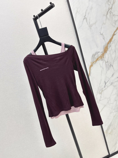 Miu New Fake two-piece design bottoming shirt