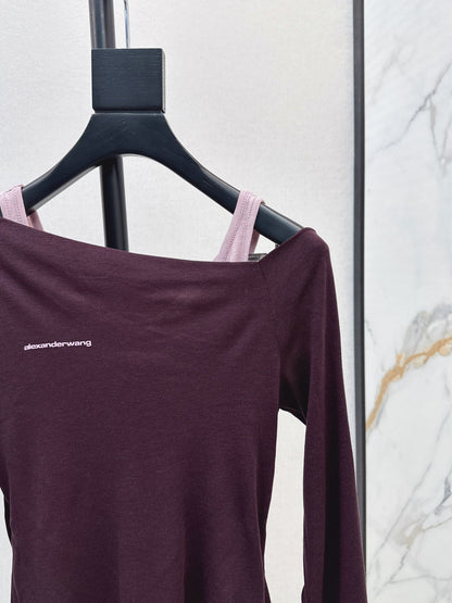 Miu New Fake two-piece design bottoming shirt