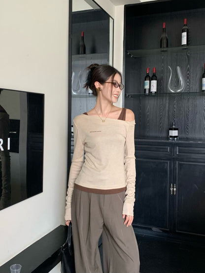 Miu New Fake two-piece design bottoming shirt