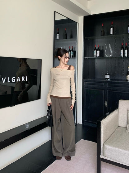 Miu New Fake two-piece design bottoming shirt