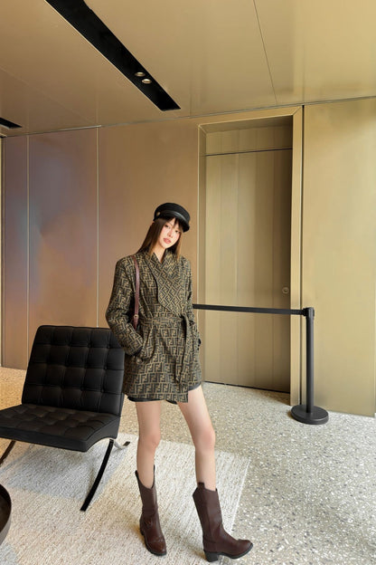 Fend New jacquard tie jacket