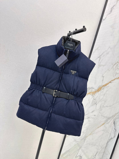 Pra New belt waist vest down jacket