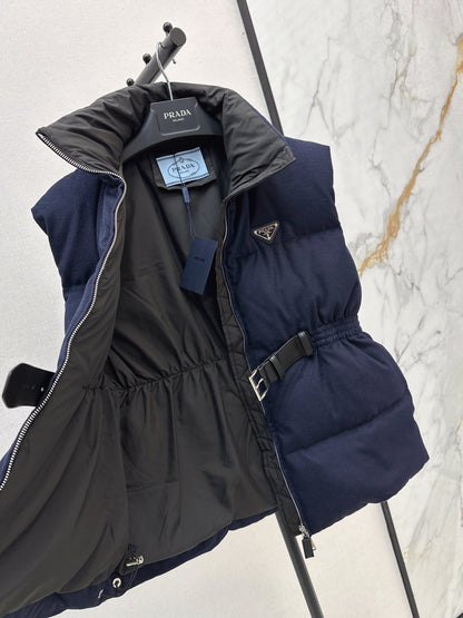 Pra New belt waist vest down jacket