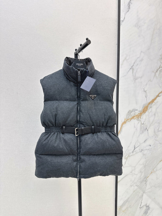 Pra New belt waist vest down jacket