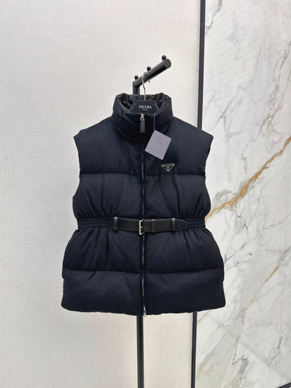 Pra New belt waist vest down jacket