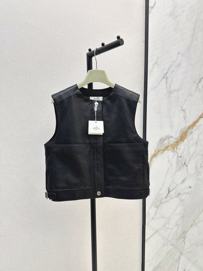 Herm New leather vest jacket