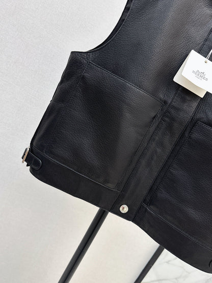 Herm New leather vest jacket