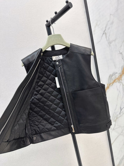 Herm New leather vest jacket