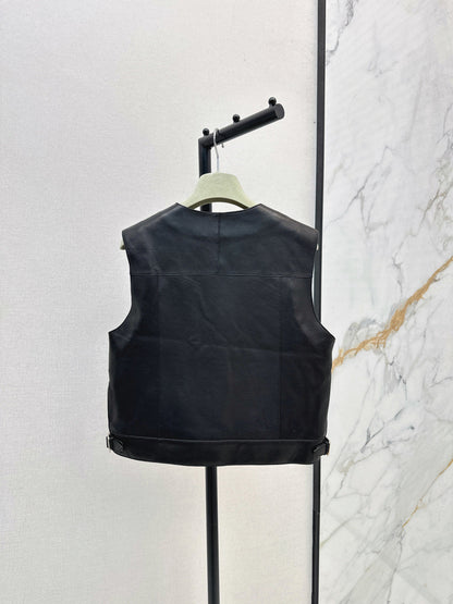 Herm New leather vest jacket
