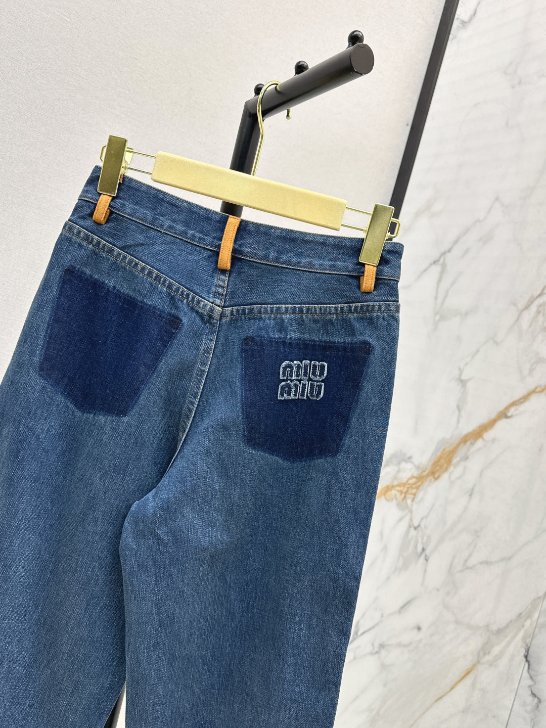 Miu New patchwork leather jeans