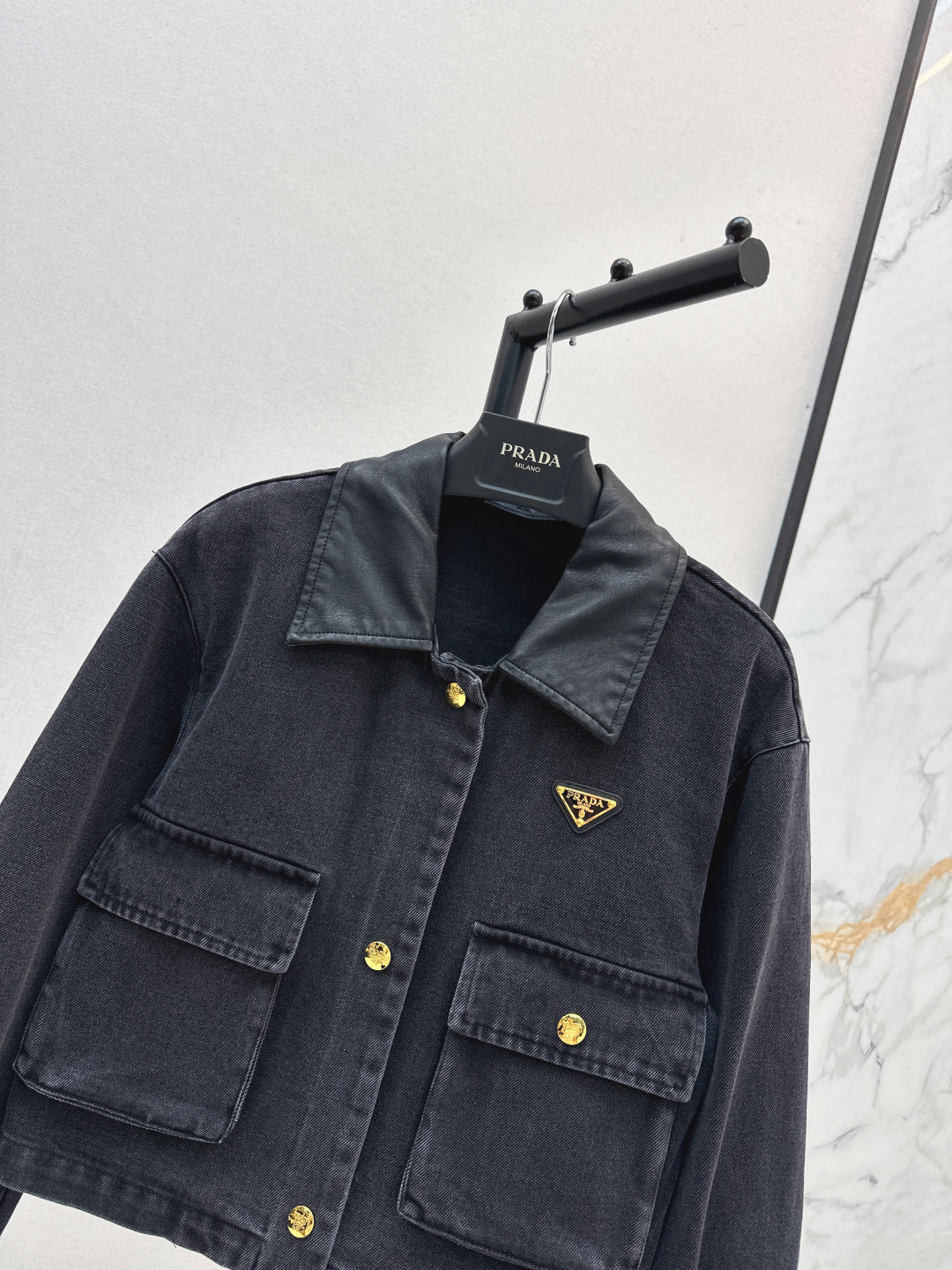 Pra New lapel denim jacket
