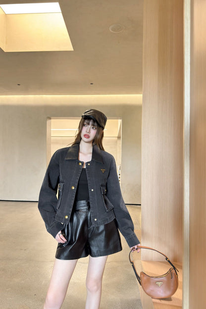 Pra New lapel denim jacket