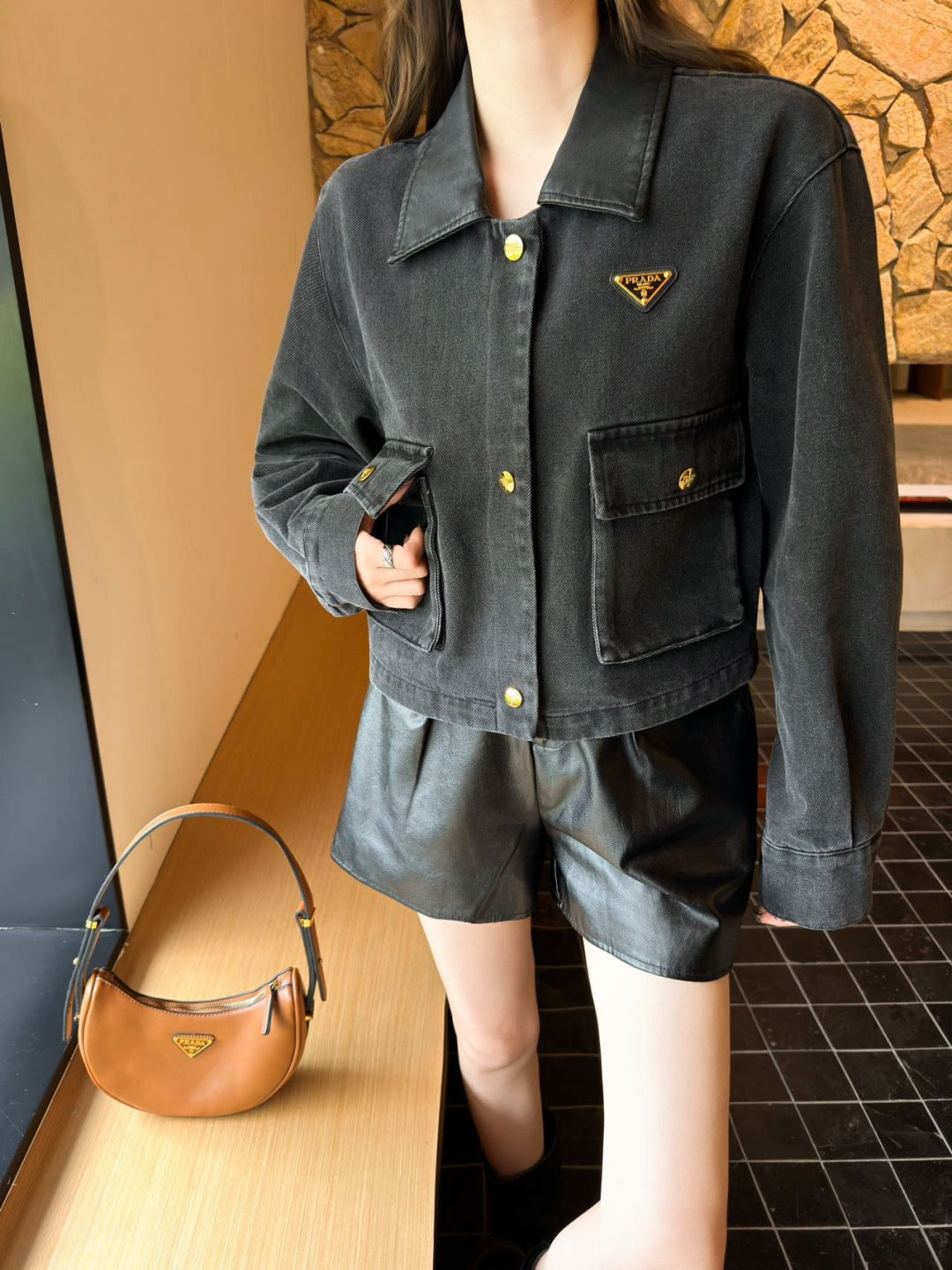 Pra New lapel denim jacket