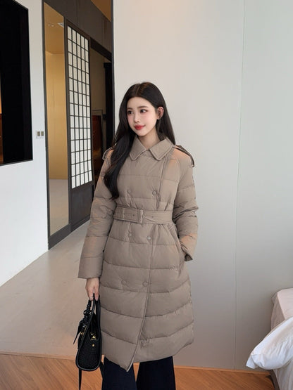 Bur New Double-breasted long down jacket