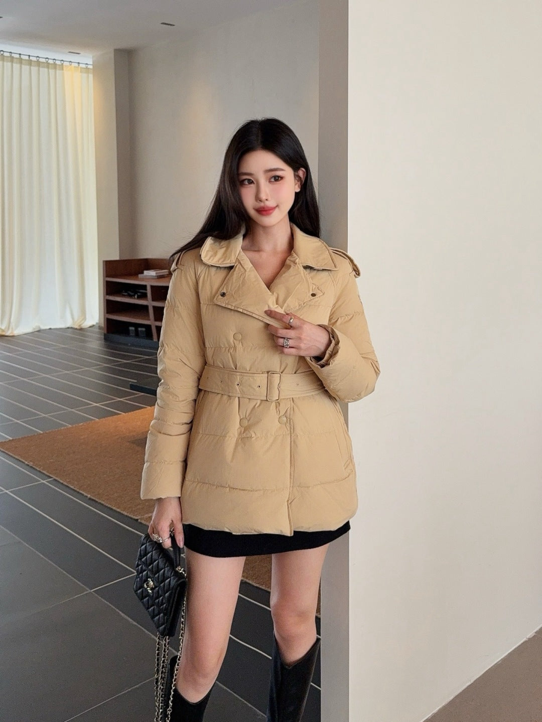 Bur New Double-breasted short down jacket