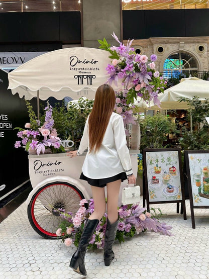 Chan New scarf-decorated shirt