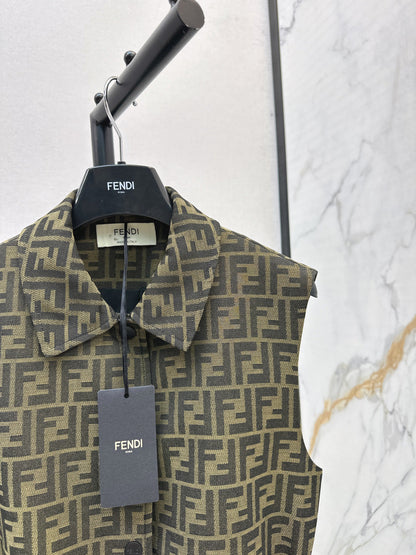 Fend New jacquard vest jacket