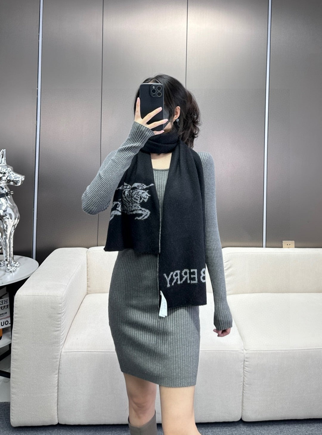 Bur High end knitted patchwork scarf