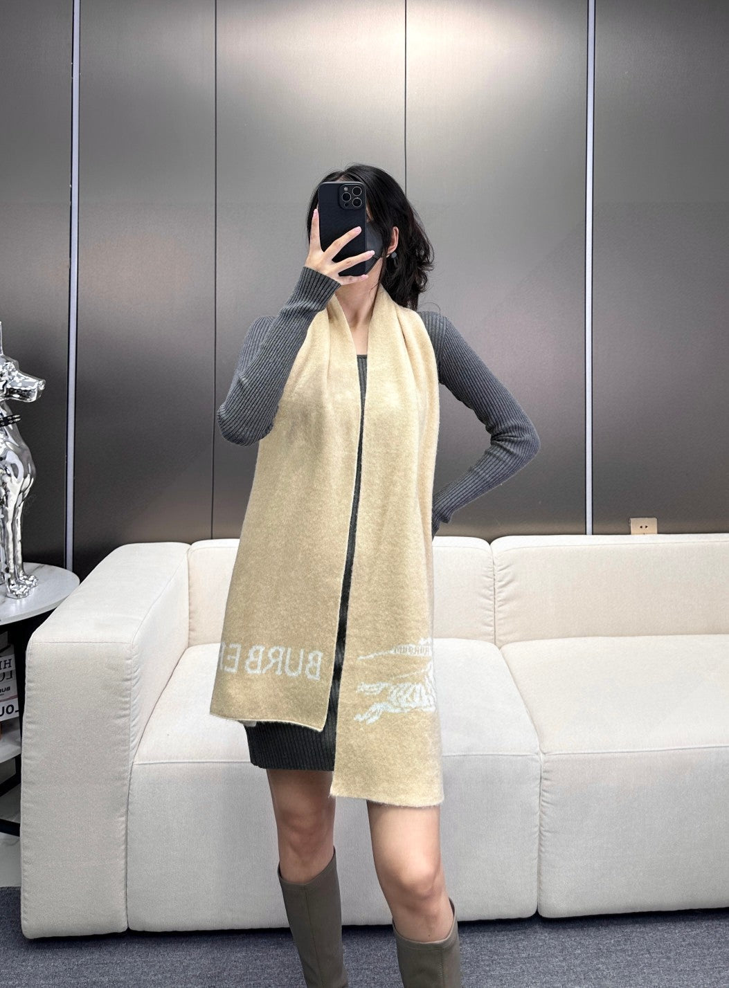 Bur High end knitted patchwork scarf