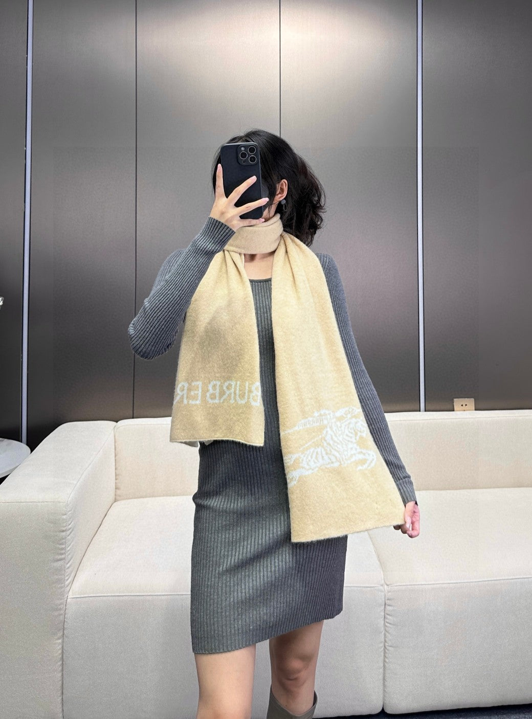 Bur High end knitted patchwork scarf