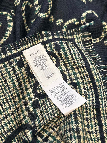 Guc classic double G printed cashmere scarf