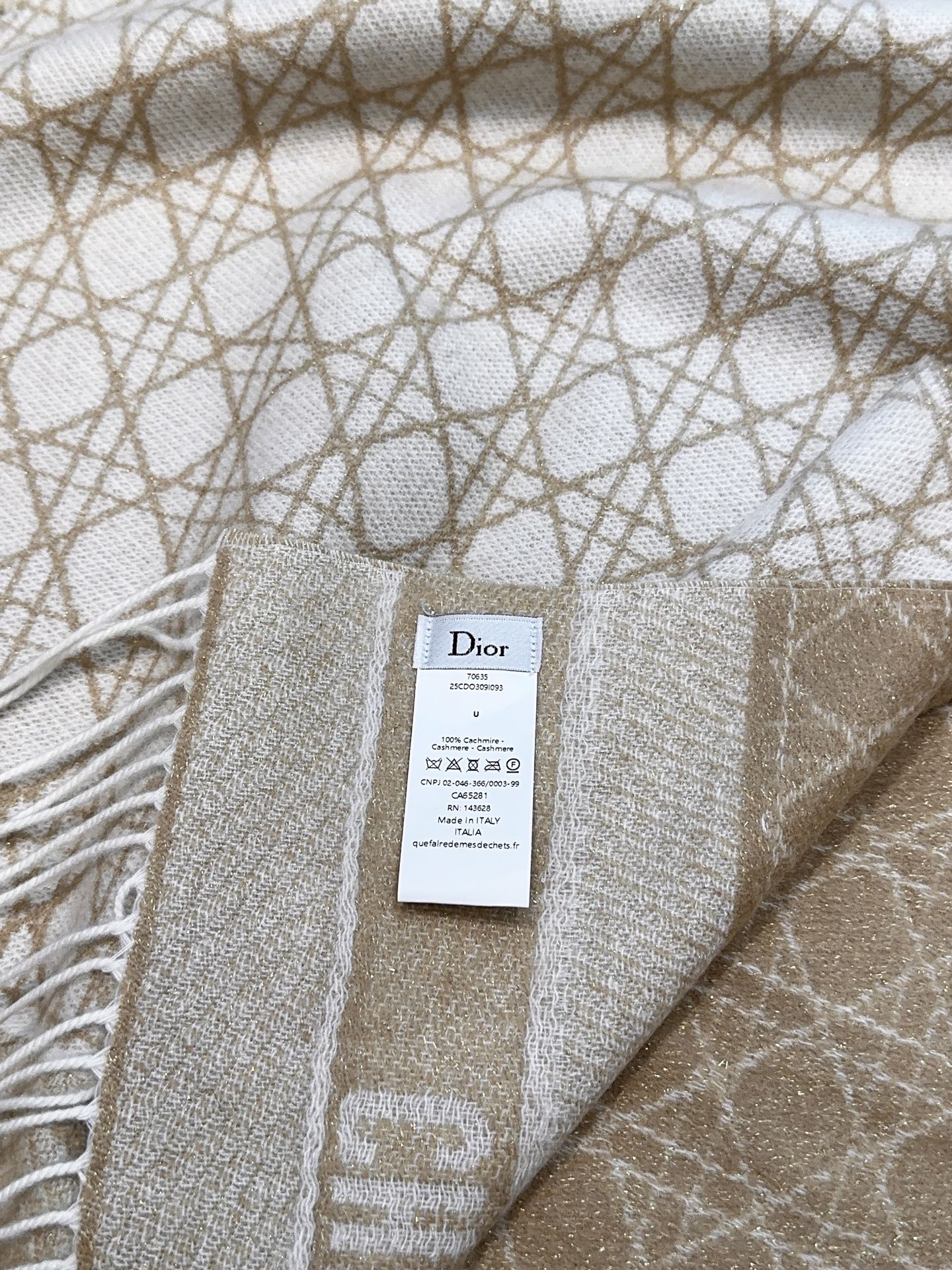 CD New style 100% cashmere scarf with cannage pattern