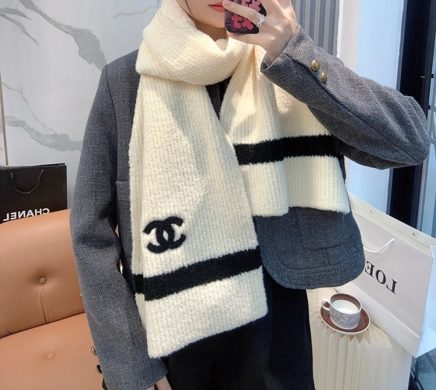 Chan classic woven wool scarf