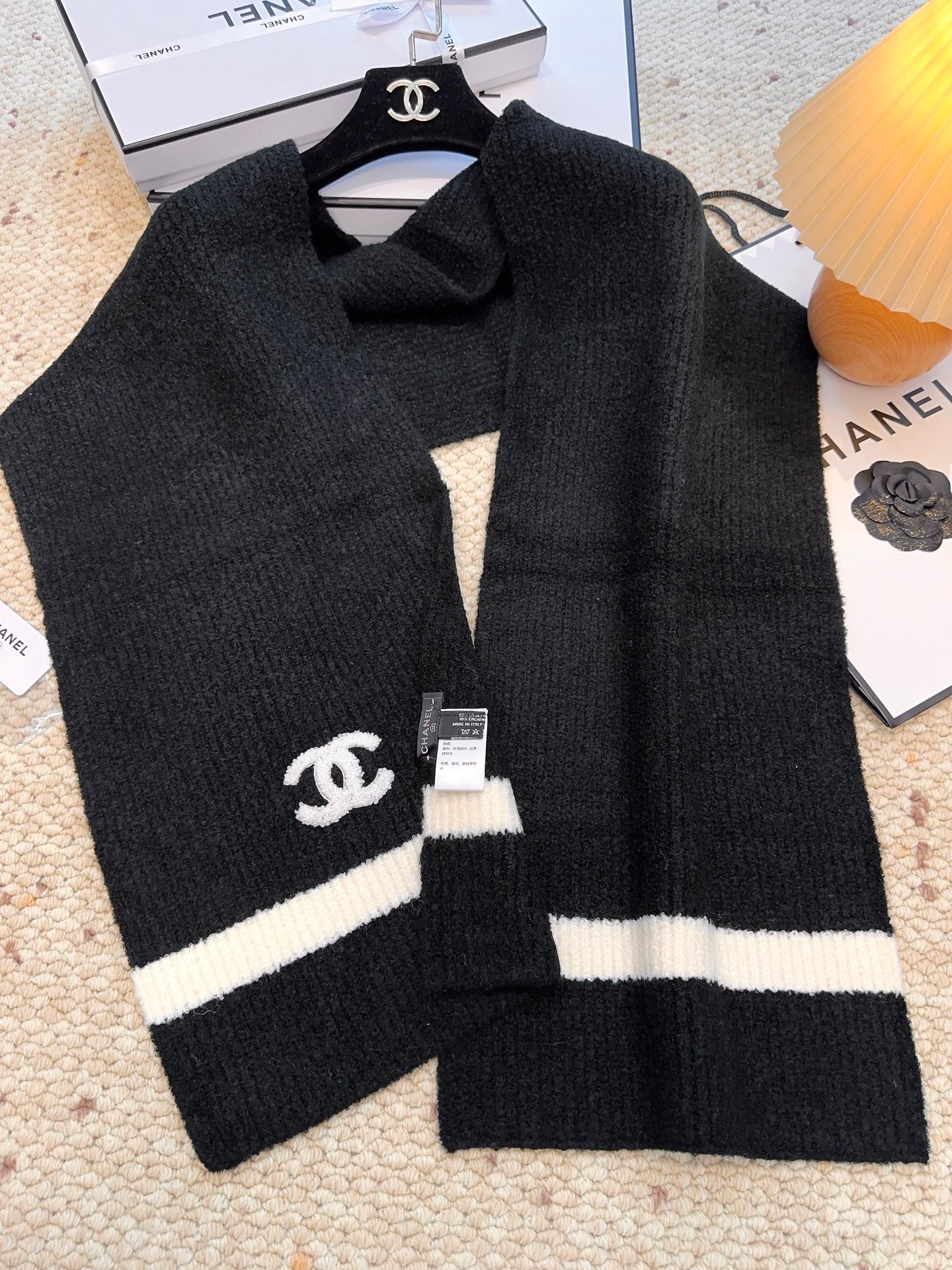 Chan classic woven wool scarf