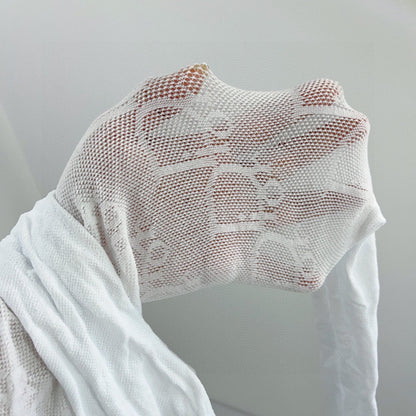 CD fishnet stockings with big D letter