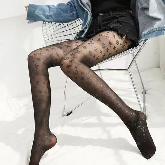 Louis letter print stockings