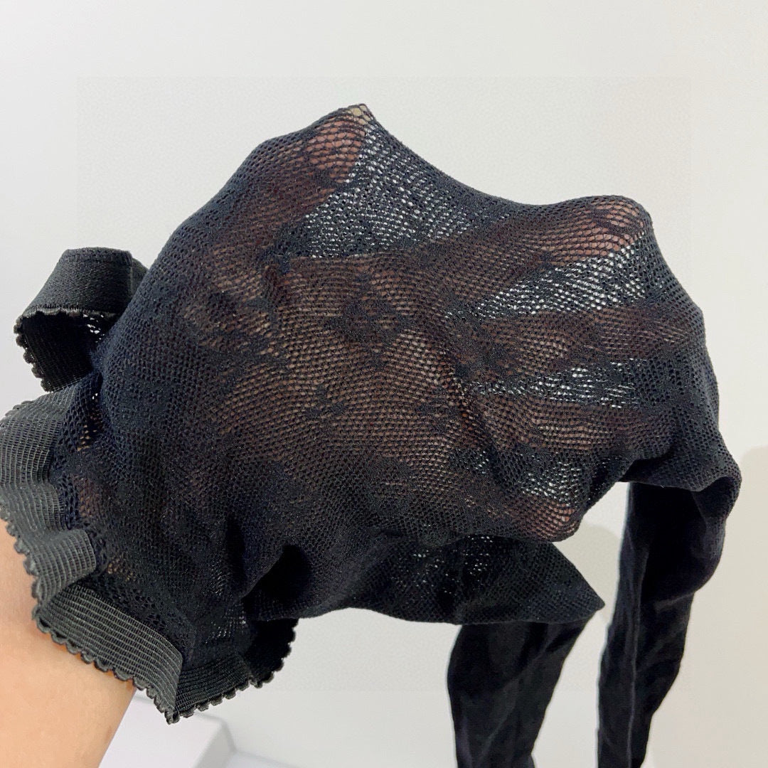 Louis Letter fishnet stockings