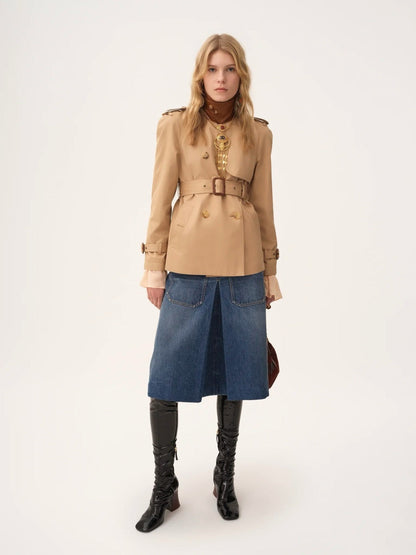 Chl New color-block trench coat