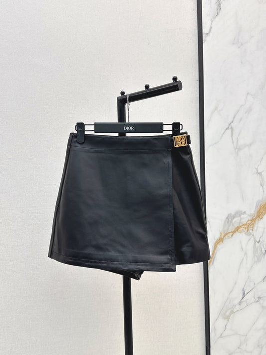 CD NEW lambskin leather skirt