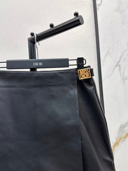 CD NEW lambskin leather skirt