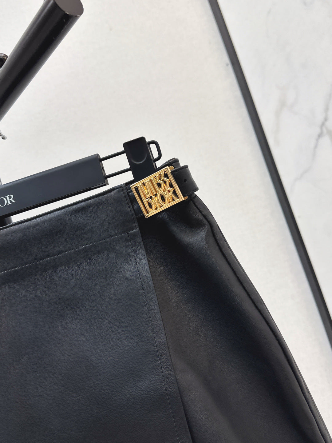 CD NEW lambskin leather skirt