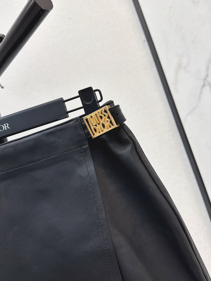 CD NEW lambskin leather skirt