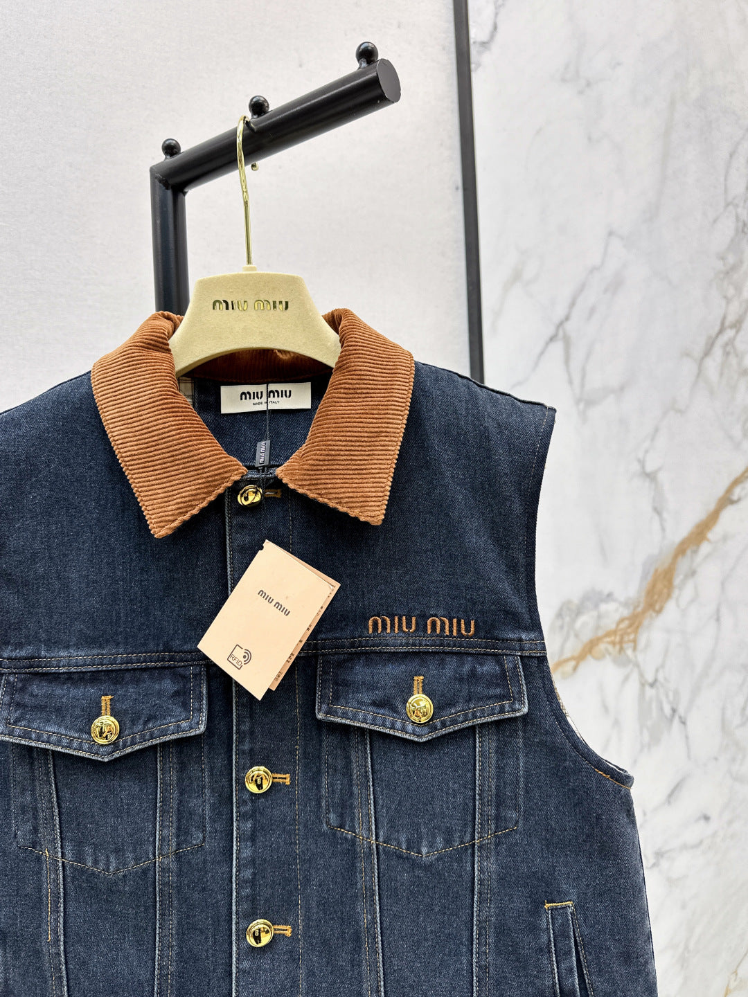 Miu NEW Denim cotton vest jacket