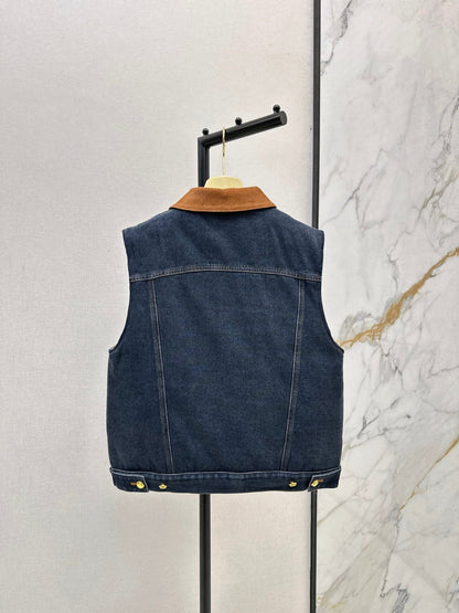 Miu NEW Denim cotton vest jacket